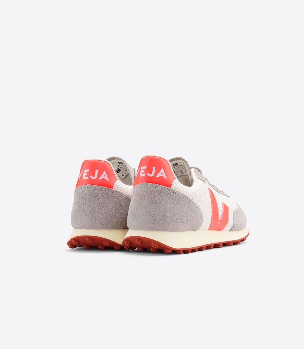 Veja Sneakers Womens - Rio Branco Hexamesh Gravel - Grey/Orange/White - 4936XULFT